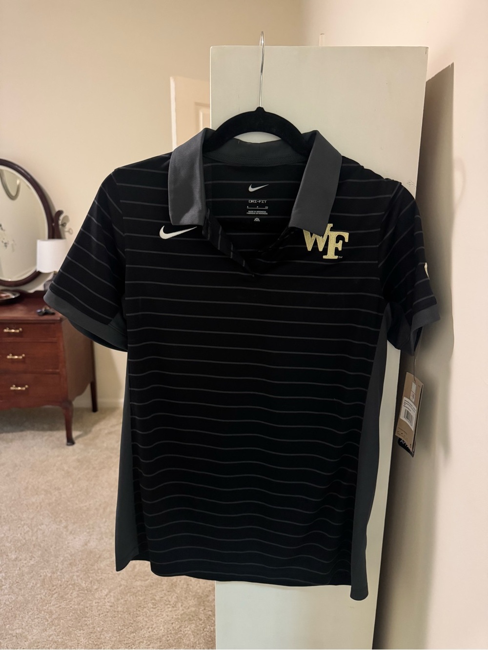 NWT Nike Womes’s Black Wake Forest Polo